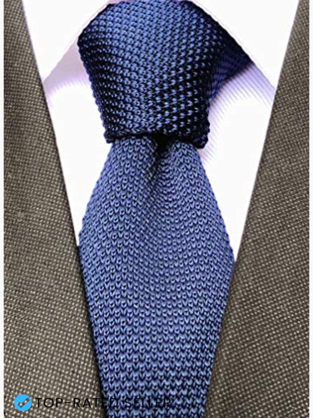 Vintage Skinny Knit Tie Striped Pattern Business Casual Mens Neckwear - Picture 2 of 5